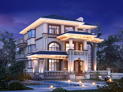 農(nóng)村配電梯房建筑圖紙，三層中式豪奢，定格優(yōu)雅藝墅生活