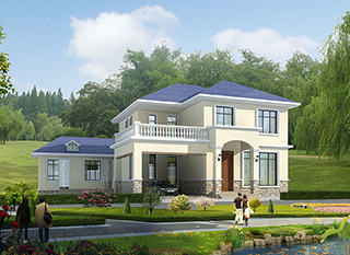 二層簡(jiǎn)歐農(nóng)村別墅帶雙車(chē)庫(kù)施工效果圖紙全套 造價(jià)30萬(wàn)BZ263-簡(jiǎn)歐風(fēng)格
