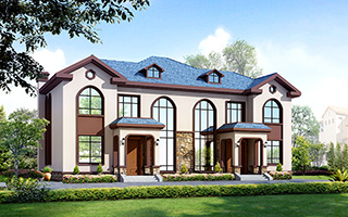 二層雙拼簡約復式兄弟別墅設計圖，非常適合農村倆兄弟