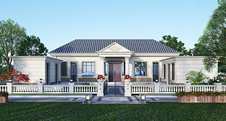 農(nóng)村蓋房設(shè)計(jì)大全一層房子的設(shè)計(jì)圖紙，帶漂亮的小院子