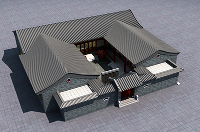 農(nóng)村四合院自建房設(shè)計(jì)圖一層HZ007-新古典風(fēng)格