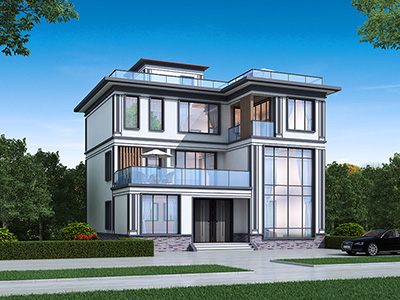 三層現(xiàn)代風(fēng)格別墅外觀(guān)效果圖